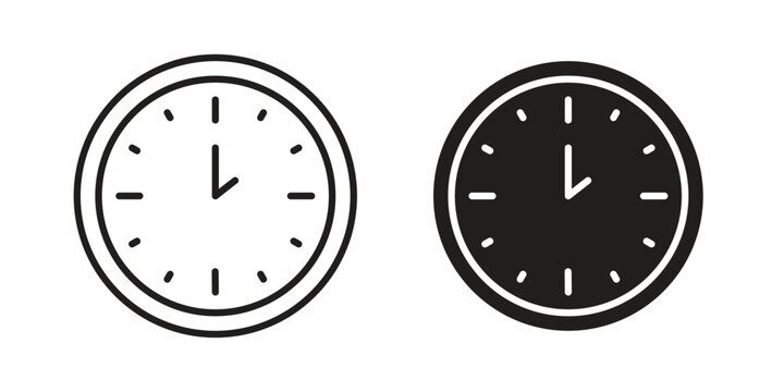Clock two icon symbol set. Icon design vectors