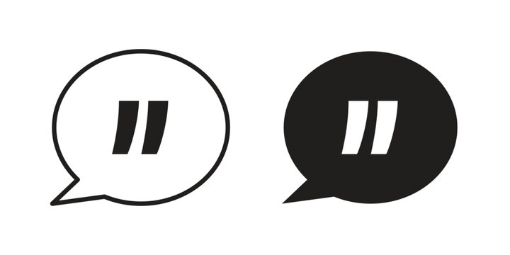 Comment quote icon symbol set. Icon design vectors