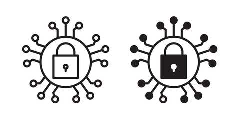 Fototapeta premium Cyber security icon symbol set. Icon design vectors