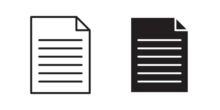 Document icon symbol set. Icon design vectors