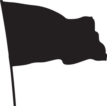 Waving flag vector silhouette illustration with clean minimalist design and flowing fabric