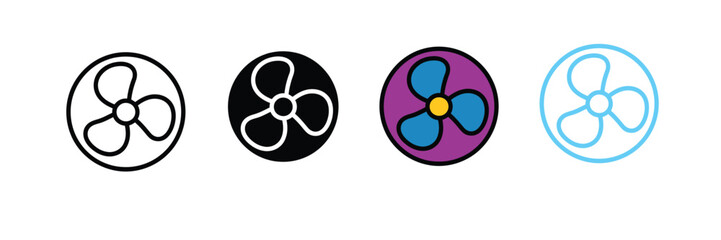 Round Fan or Propeller Icon for Cooling, Ventilation, and Airflow Systems. Vector Illustration. © Jahid Graphic