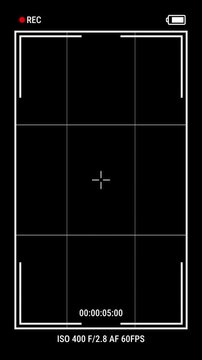 Camera viewfinder recording screen alpha channel overlay tracking camcorder vertical frame recorder