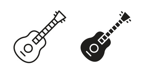 Naklejka premium Guitar icon symbol set. Icon design vectors