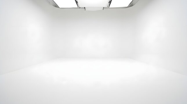 Empty White Photography Studio Background Professional Lighting
