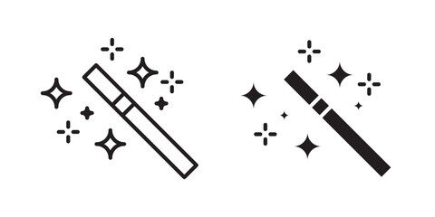 Fototapeta premium Magic wand icon symbol set. Icon design vectors