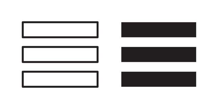 Menu icon symbol set. Icon design vectors