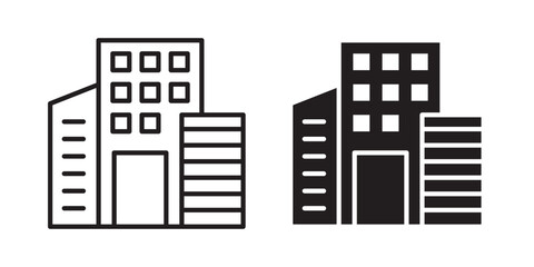 Fototapeta premium Office Building icon symbol set. Icon design vectors