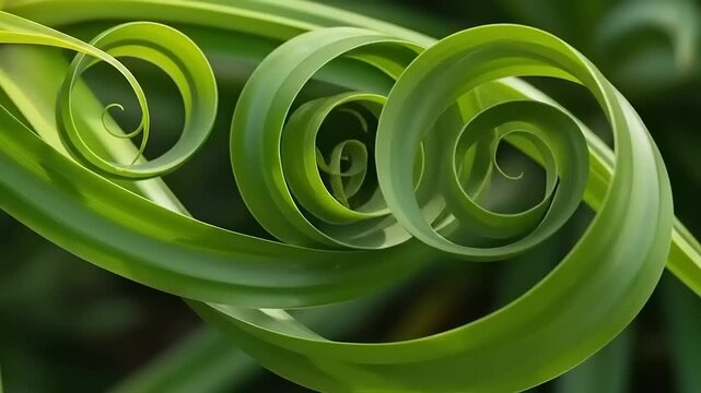 Fiddlehead Ferns Unfurl in Nature Closeup.