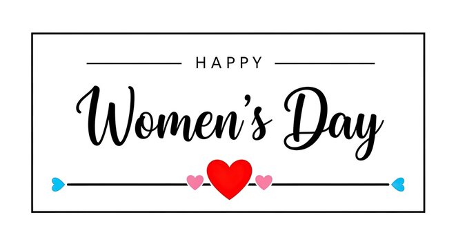 Happy women's day greeting card with heart design
