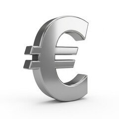 Obraz premium Euro symbol made of silver metal currency finance
