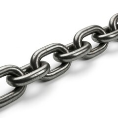 Obraz premium Gray metal chain links on white background gray chain 1