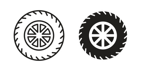 Tire icon symbol set. Icon design vectors