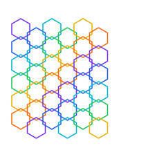 Abstract Colorful Hexagonal Geometric Pattern Background Design