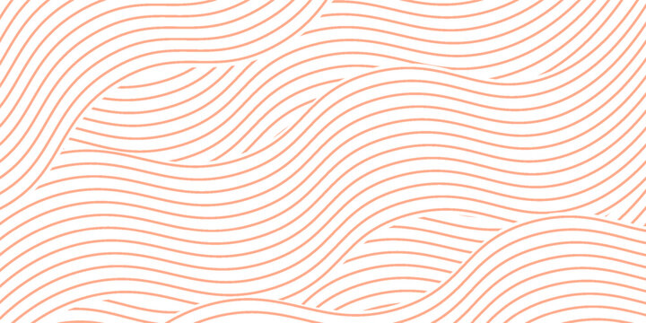 Abstract Rose Gold Wavy Lines Pattern on White Background. vector illustration