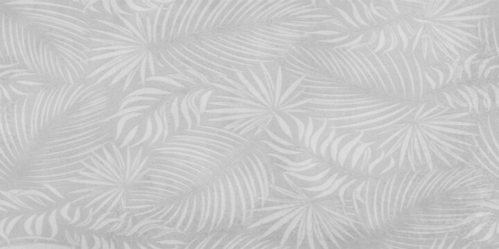 Watercolor palm leaves seamless vector pattern. Exotic leaves background, textured jungle print white paper texture