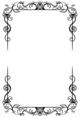 Vintage scroll design, art frame, vintage pattern.