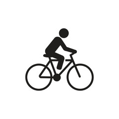 Obraz premium Simple Black Silhouette of a Person Riding a Bicycle on a White Background Ideal for Cycling Transportation Fitness Outdoor Activity and Healthy Lifestyle Graphics