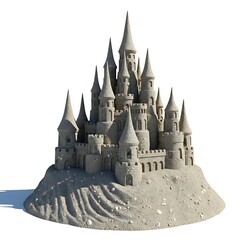 Obraz premium A sand sculpture of a medieval castle