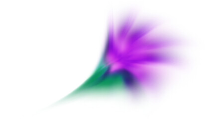 Ethereal Amethyst Bloom A mesmerizing abstract composition featuring a soft, petal-like burst of radiant purple light anchored by a graceful, sweeping tail of emerald green against a stark black void. © VIGNESH