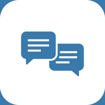 Blue chat message bubbles flat communication icon