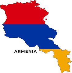 Obraz premium Armenia Map With Flag