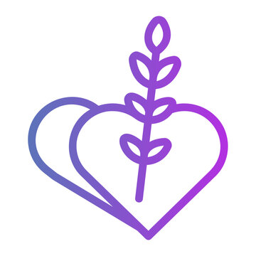 Heart wheat Line Gradient Icon