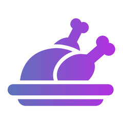 Fototapeta premium Roast turkey Line Gradient Icon