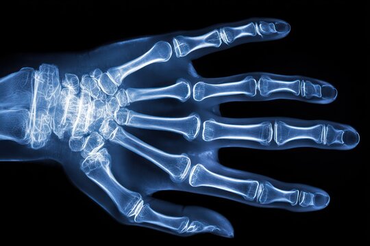 Radiographic View of Human Hand Bones