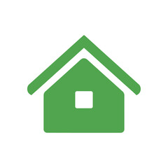 Fototapeta premium Flat design green house home icon symbol