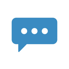 Blue chat bubble icon with three dots for messaging