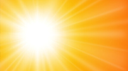 Sun and orange sky background, hot summer concept weather.