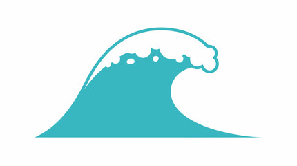 Obraz premium Stylized turquoise ocean wave illustration on white background.