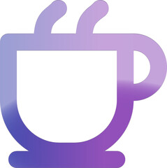 Obraz premium Purple gradient coffee cup icon with steam