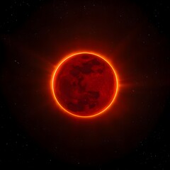 Obraz premium blood moon red on black background