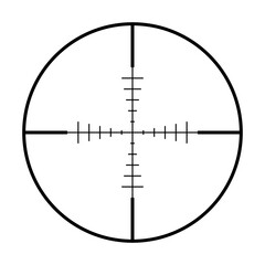 Sniper rifle aim isolated on transparent background. Crosshair target choose destination icon. Aim shoot focus cursor. Bullseye mark targeting. Game aiming sight dot pointer. Vector PNG