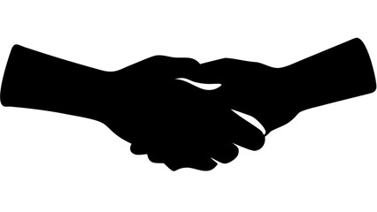 Handshake Hands Black Silhouette PNG, Agreement Gesture Icon