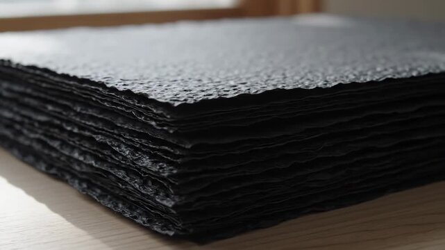 Stack of Dark Textured Paper