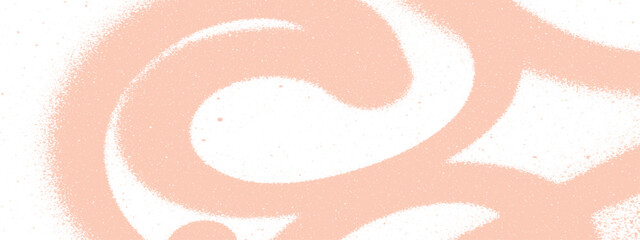 Fototapeta premium Abstract spray paint swirl in soft peach on white background, textured background, graphic art