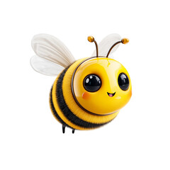 Obraz premium cute bee 3d rendering isolated on with white background