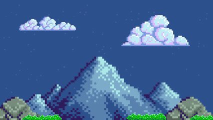 Grafika wektorowa, tapeta - styl gra retro góry © polanski.portfolio