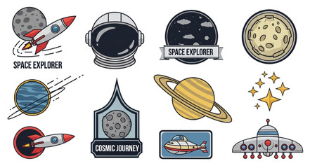 Collection of Space Exploration Icons and Illustrations. © Nayla