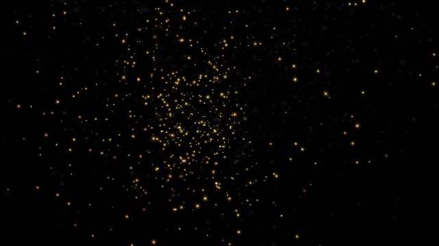 Golden glowing particles abstract background loop