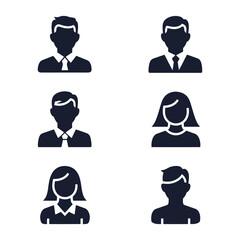 Business professionals and diverse team flat design vector illustration set