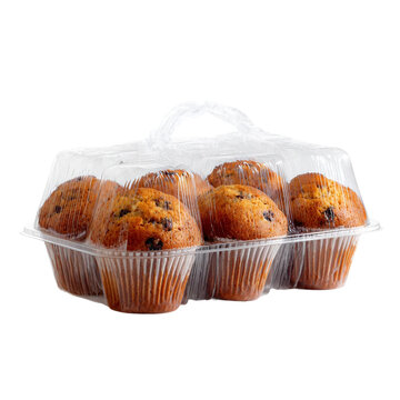  Pre packaged Muffins, transparent isolated on with white background