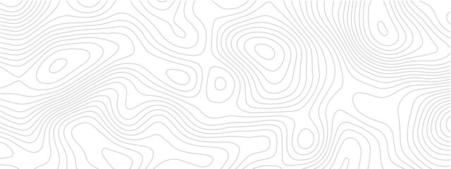 Abstract terrain contour line seamless pattern geometric landscape grid map exploration technology background white design © Romana