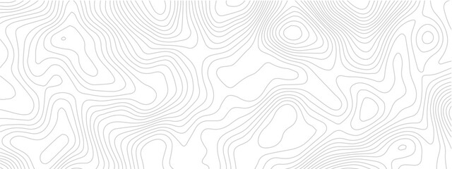 Topographic contour line seamless pattern abstract geometric landscape grid map exploration white background design © Romana