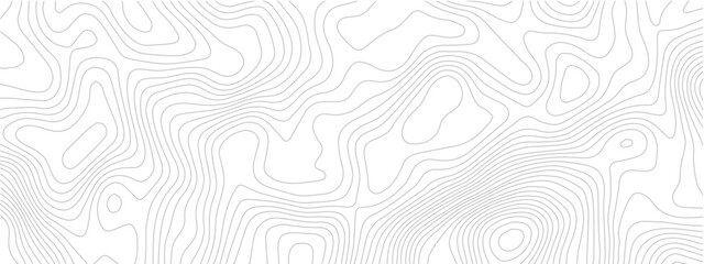 Topographic contour line seamless pattern abstract geometric landscape grid map exploration white background design © Romana
