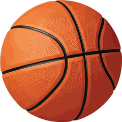 Obraz premium Bright orange textured basketball rests isolated against a clean, neutral.