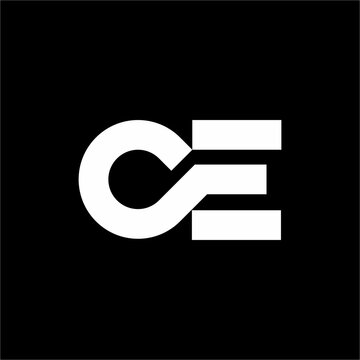 A unique logo design using parallel lines to create a modern, deconstructed CE monogram style.